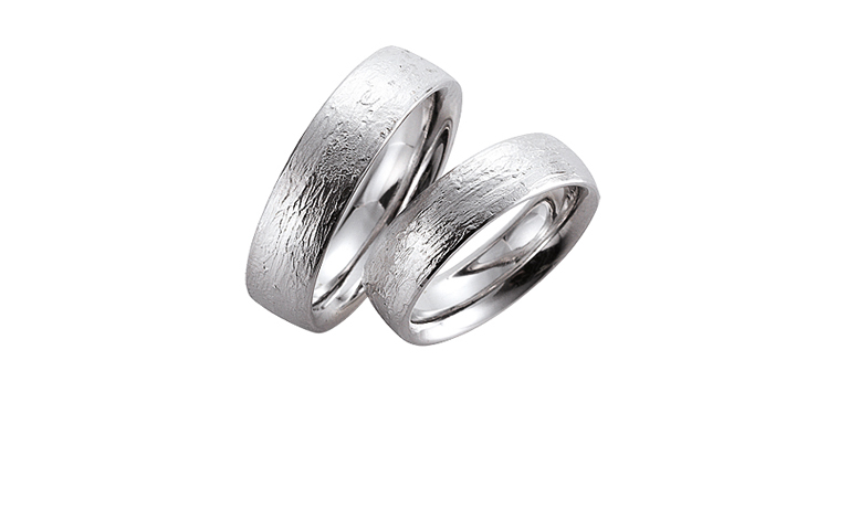 45048+45049-wedding rings, white gold 750